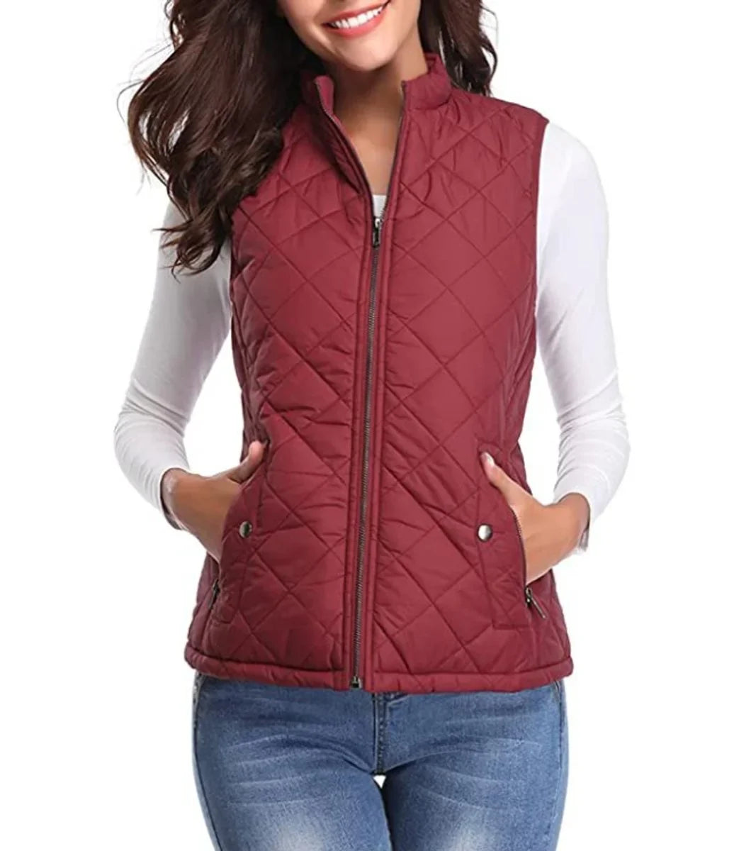 Women's Quilted Zip-Up Gilet, Puffer Vest - view 5