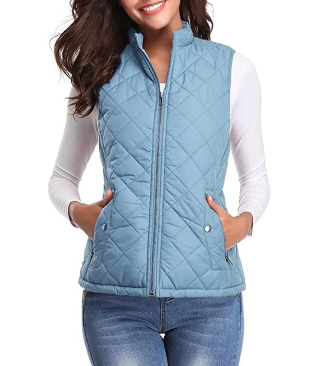 Women's Quilted Zip-Up Gilet, Puffer Vest - view 4