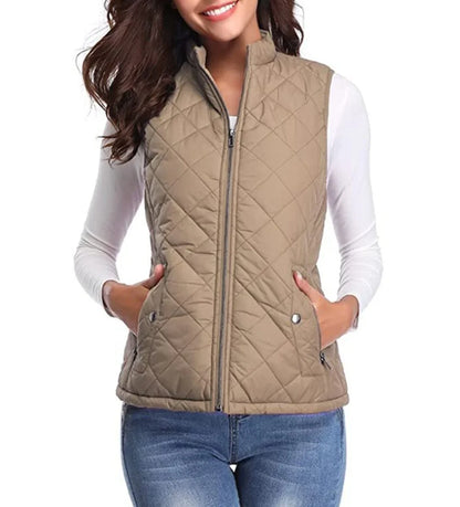 Women's Quilted Zip-Up Gilet, Puffer Vest - view 3