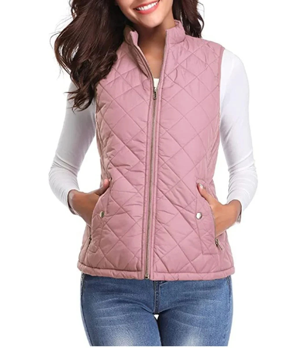 Women's Quilted Zip-Up Gilet, Puffer Vest