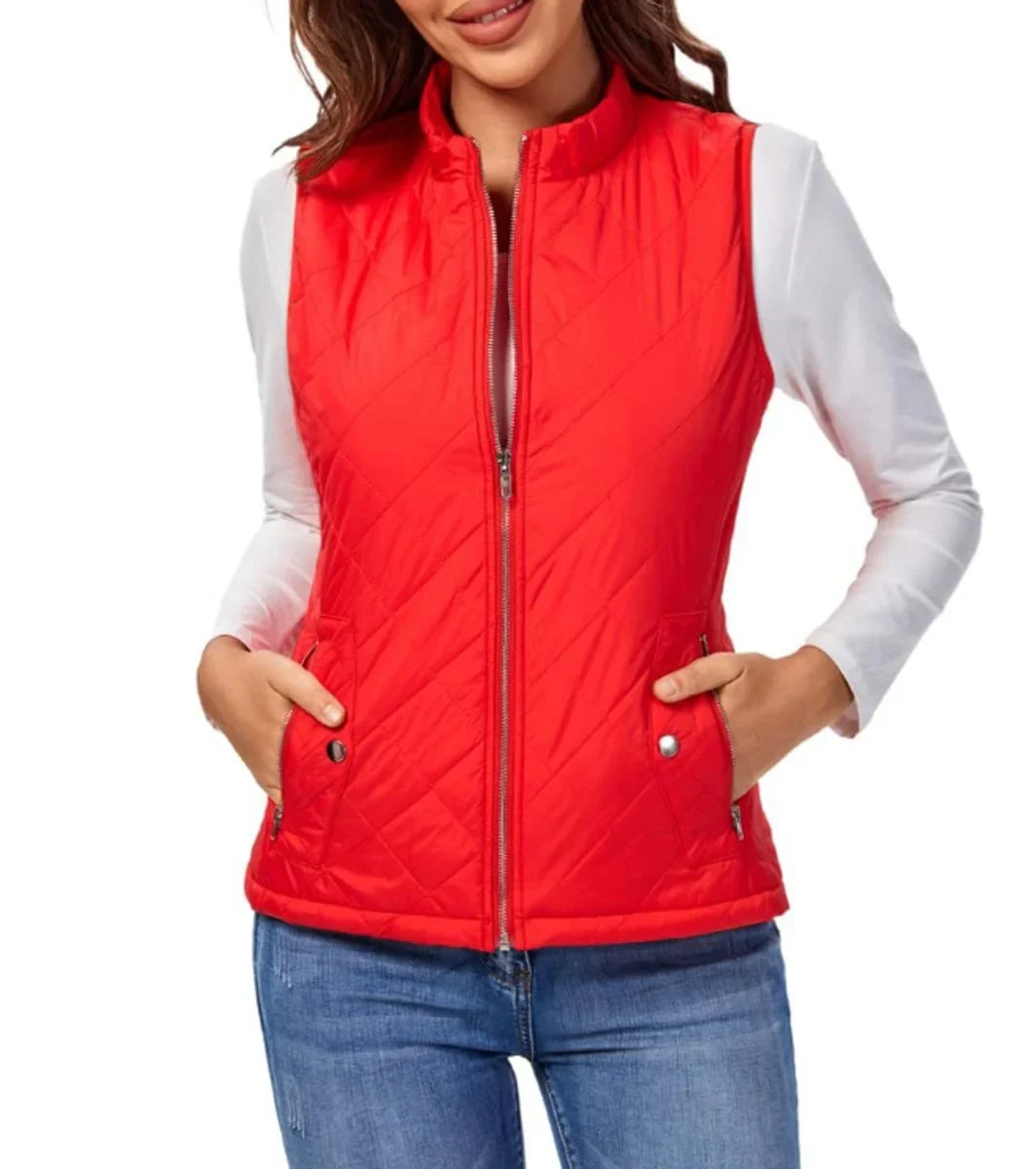 Women's Quilted Zip-Up Gilet, Puffer Vest - view 11