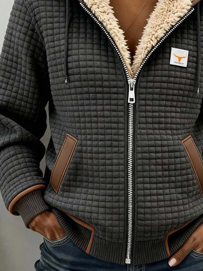 Women's Hooded Quilted Puffer Jacket, Coat - view 3